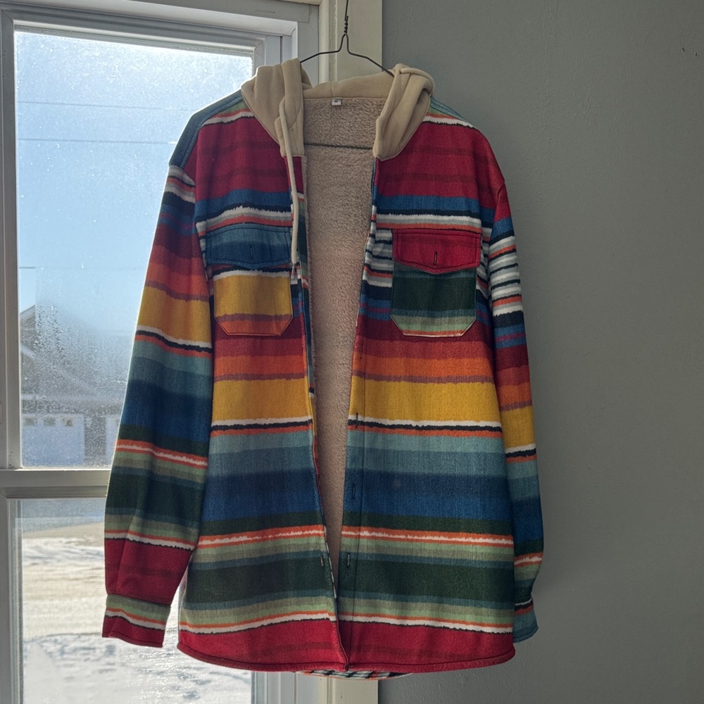 Multicolor Striped Hooded Jacket - image 1